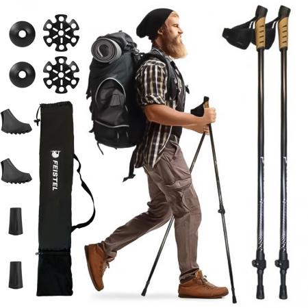 Bastoncini da corsa in carbonio, ultraleggeri, facili da piegare, sportivi, da trekking, da fondo, da arrampicata.