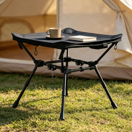 Mini sgabello da campeggio quadrato in alluminio, sedia pieghevole portatile ultraleggera, tavolino da campeggio compatto 2 in 1 da viaggio 
