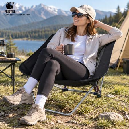 Sedia da campeggio senza gambe tradizionali – Sedia da trekking ultraleggera a basso profilo da 850 g, telaio in alluminio 7075, Oxford 600D, capacità 120 kg 