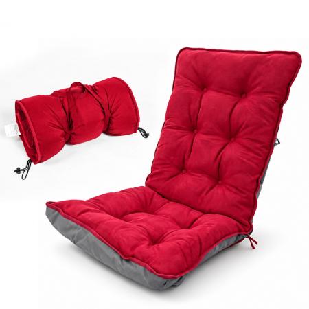Fodera per cuscino per sedia da campeggio in peluche – Fodera imbottita per seduta e schienale a tutta lunghezza 55×125 cm 