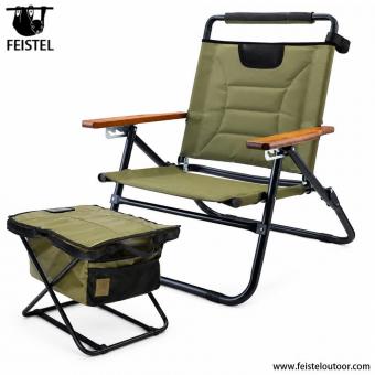 Sedia da campeggio pieghevole e portatile con poggiapiedi