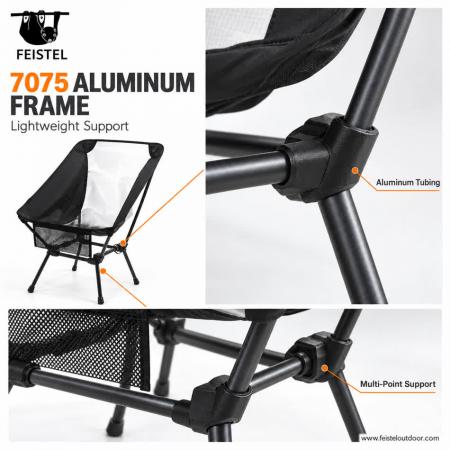 Sedia da campeggio portatile leggera da 1,35 kg – Sedia pieghevole ultraleggera in alluminio 7075, capacità 150 kg 