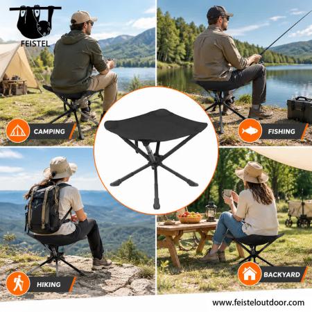 Sgabello a 3 Gambe Oversize – Grande Sgabello da Campeggio a Treppiede Pieghevole con Telaio in Alluminio 7075, Seduta in Rete di Poliestere 600D e Portata 150kg 