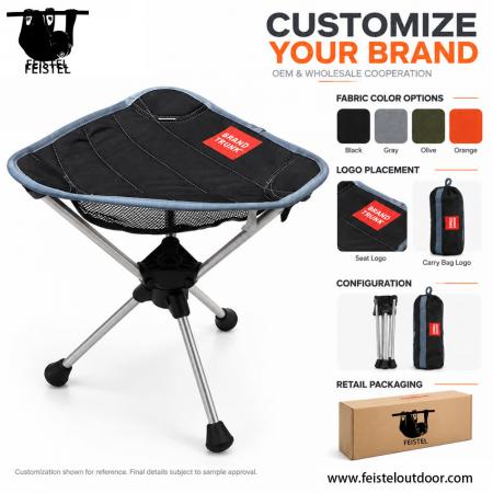 Sgabello da campeggio leggero – Mini sgabello pieghevole a treppiede da 0,65 kg con telaio in alluminio 7075, seduta in tessuto Oxford e custodia per il trasporto 