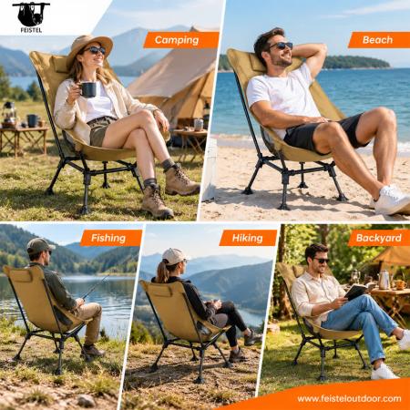 Sedia da Campeggio Pieghevole Oversize – Sedia a Luna Leggera con Portata di 150 kg, Telaio in Alluminio 7075, Rete in Poliestere 600D e Borsa da Trasporto 