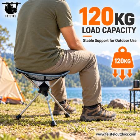 Sgabello da campeggio leggero – Mini sgabello pieghevole a treppiede da 0,65 kg con telaio in alluminio 7075, seduta in tessuto Oxford e custodia per il trasporto 